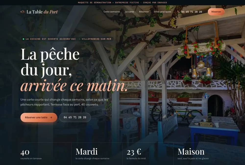 Maquette d’un site de restaurant : La Table du Port