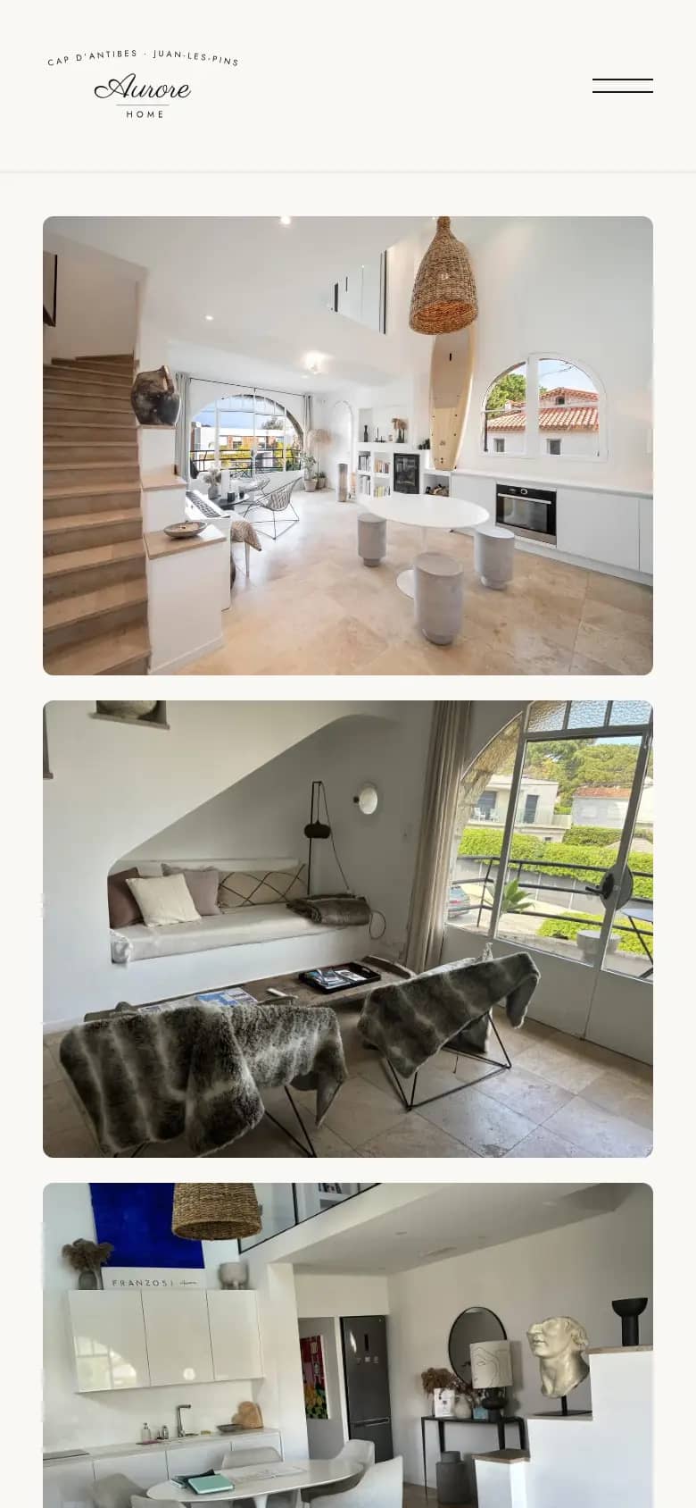 La fiche de l’appartement Cap d’Antibes Paradise sur téléphone